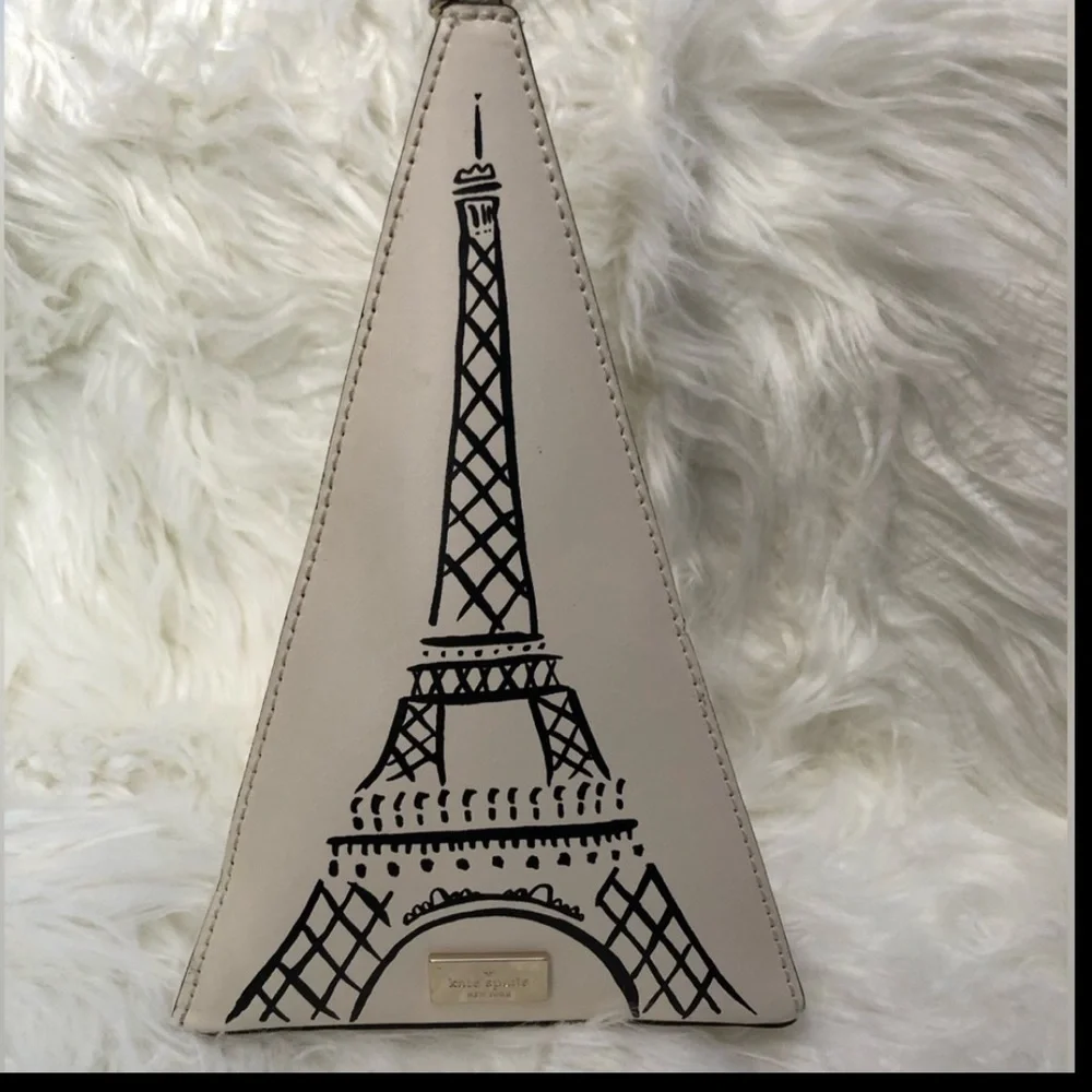 Kate Spade Triangle “Eiffel Tower” Wristlet Novelty Bag in Cement color - Picture 5 of 16